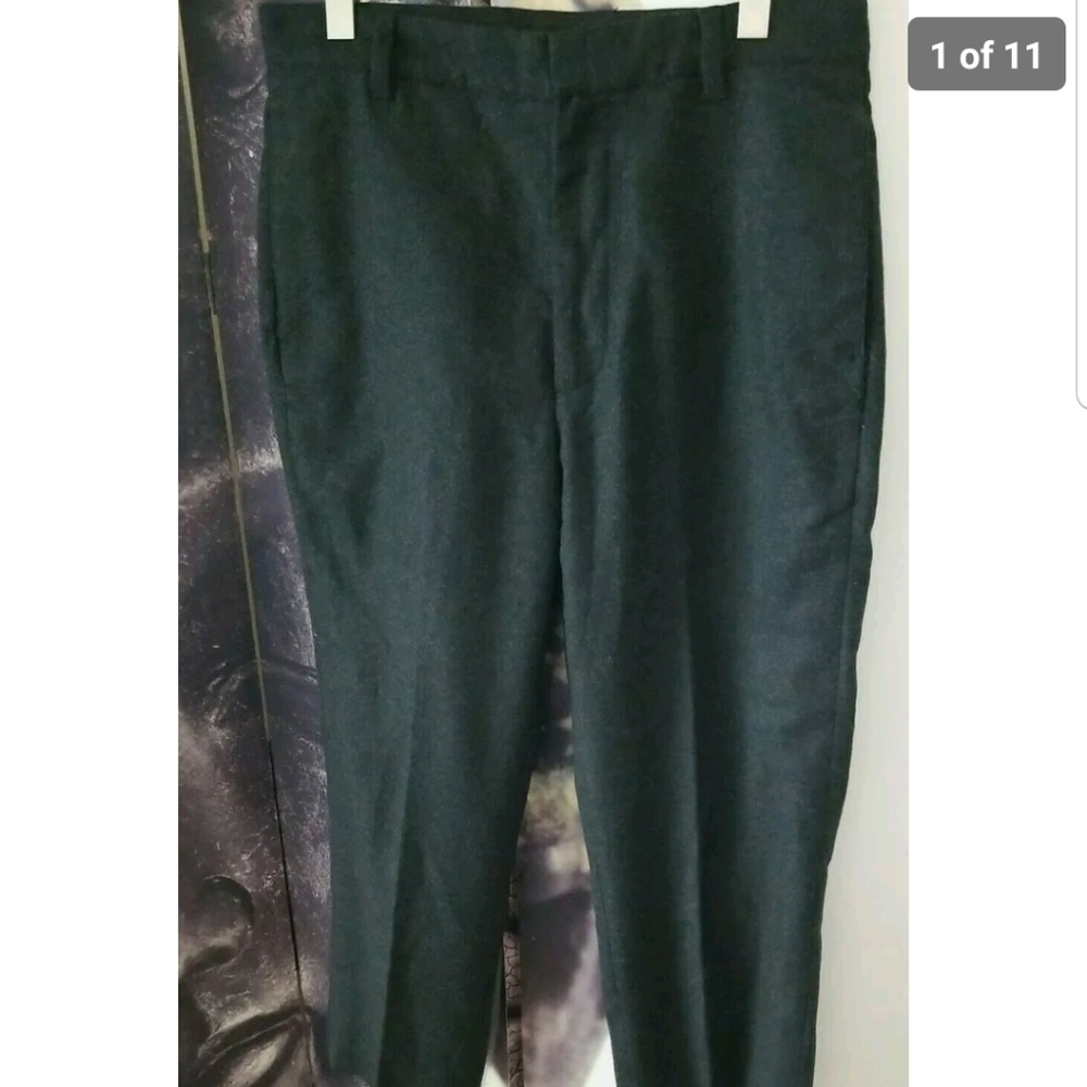 BANANA‎ REPUBLIC Pants Men 33L Flat Front Classic Fit Wool Blend Gray